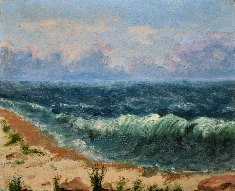 800x650 Beach Scene Painting August Strindberg Oil Paintings - August Strindberg Painting