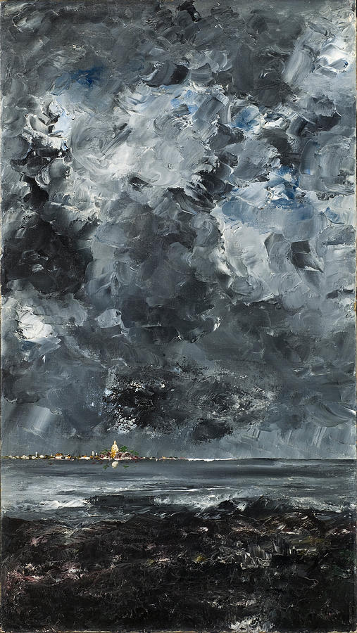 507x900 The Town Painting By August Strindberg - August Strindberg Painting