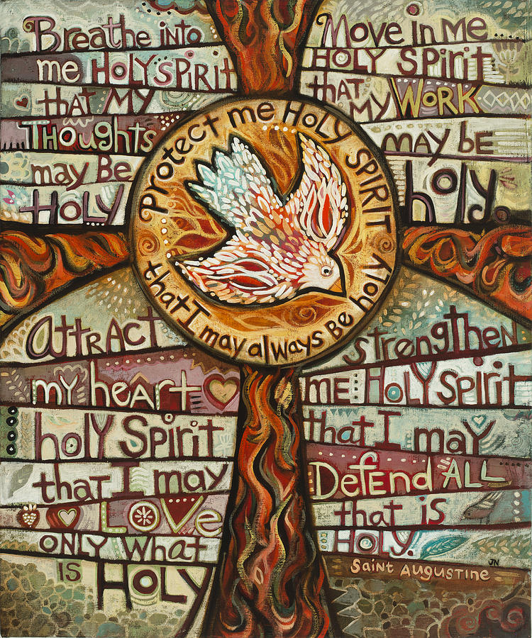 750x900 Holy Spirit Prayer By St. Augustine Painting By Jen Norton - Augustine Painting