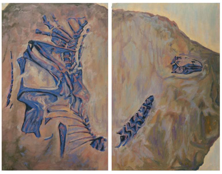 770x602 Saatchi Art Fossil Diptych Painting By Patrick Augustine - Augustine Painting