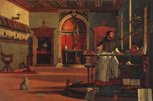 500x332 St. Augustine In His Study (St. Augustine) Painting Vittore - Augustine Painting