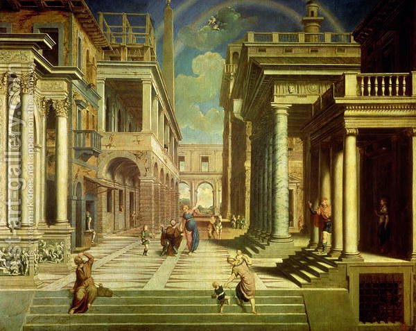 600x477 Emperor Augustus And The Sibyl 1535 Paris Bordone Reproduction - Augustus Painting