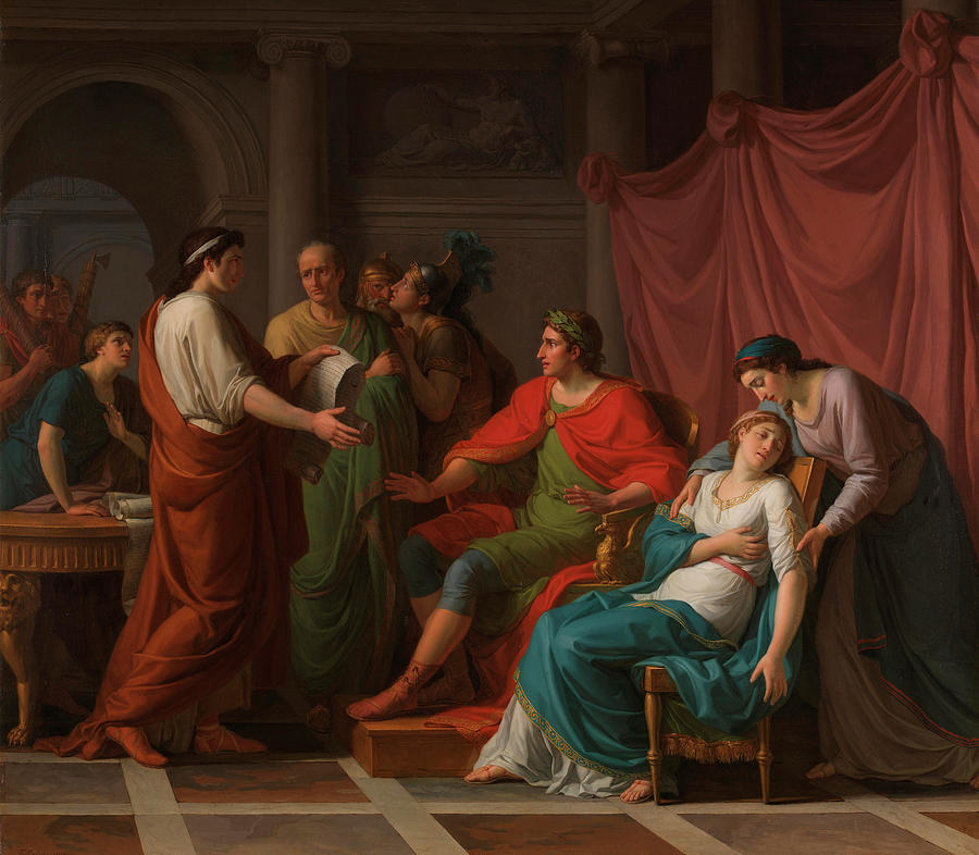 900x786 Virgil Reading The Aeneid To Augustus And Octavia Painting By Jean - Augustus Painting
