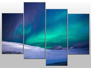 300x225 Northern Lights Aurora Borealis Large Split Panel 4 Panel Canvas - Aurora Borealis Acrylic Painting