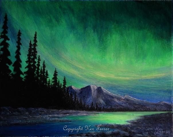 604x480 The 487 Best Art Ideas Images On Shells, Seashell - Aurora Borealis Acrylic Painting