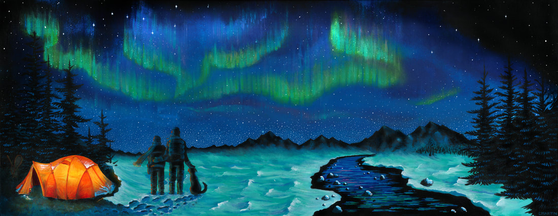 1100x426 Art Things - Aurora Borealis Acrylic Painting