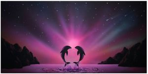 300x150 Aurora Borealis Dolphins Restuarant Art Painting Pictures - Aurora Borealis Painting