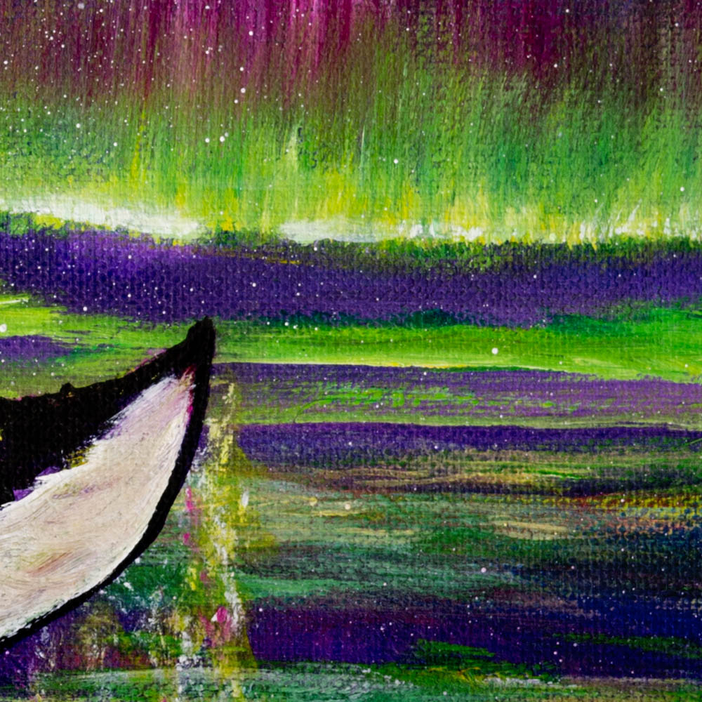 1000x1000 Killer Whale Tail In Aurora Borealis Original Painting Zenbreeze - Aurora Borealis Painting