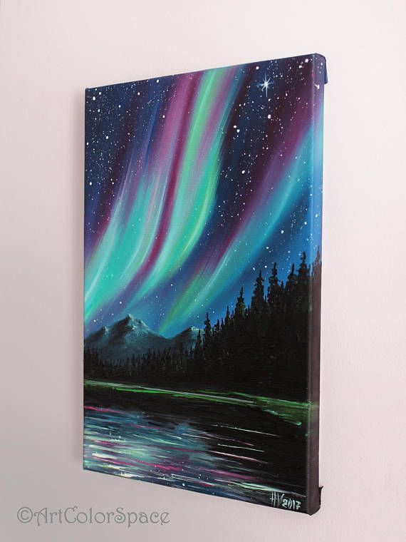 570x760 Painting Northern Lights By Artcolorspace. Aurora Borealis - Aurora Borealis Painting
