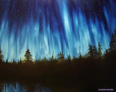 236x186 Social Artworking Canvas Painting Design - Aurora Borealis Painting