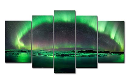 425x276 5 Piece Wall Art Painting Aurora Borealis Ice Snowing - Aurora Borealis Painting