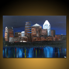 230x230 Cityscape Paintings - Austin Skyline Painting