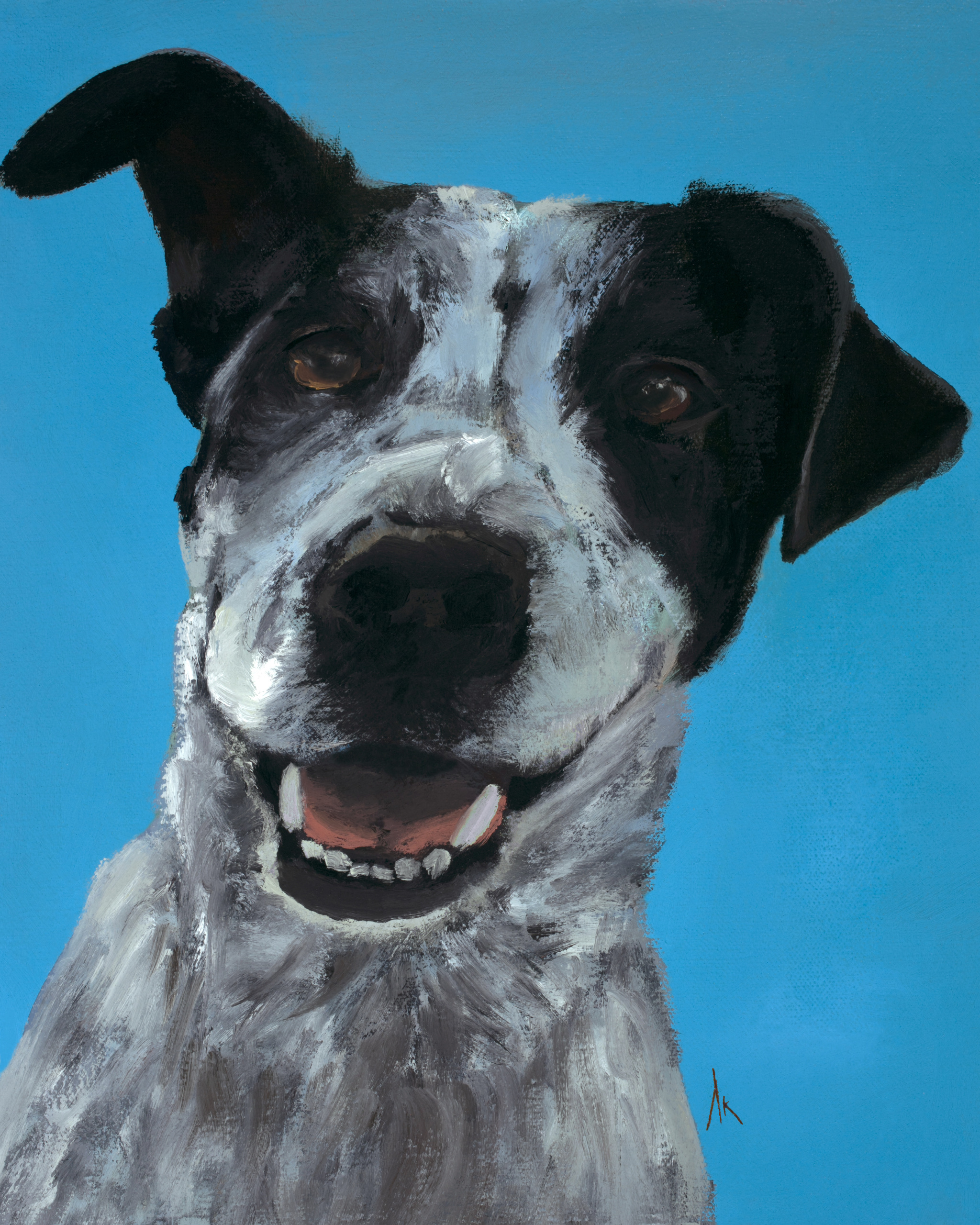 2048x2560 Print Happiness Is A Blue Heeler Mix - Australian Cattle Dog Painting