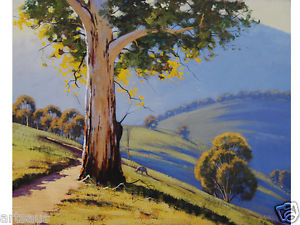 300x225 Large Gum Trees Painting Impressionist Australian Landscape By - Australian Landscape Painting