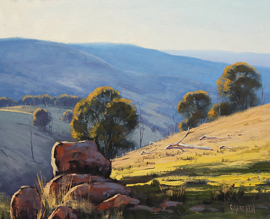 900x731 Australian Landscape Painting By Artsaus - Australian Landscape Painting