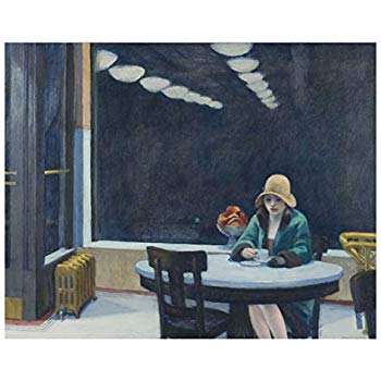 350x350 Automat, 1927 By Edward Hopper Painting Print Posters - Automat Painting