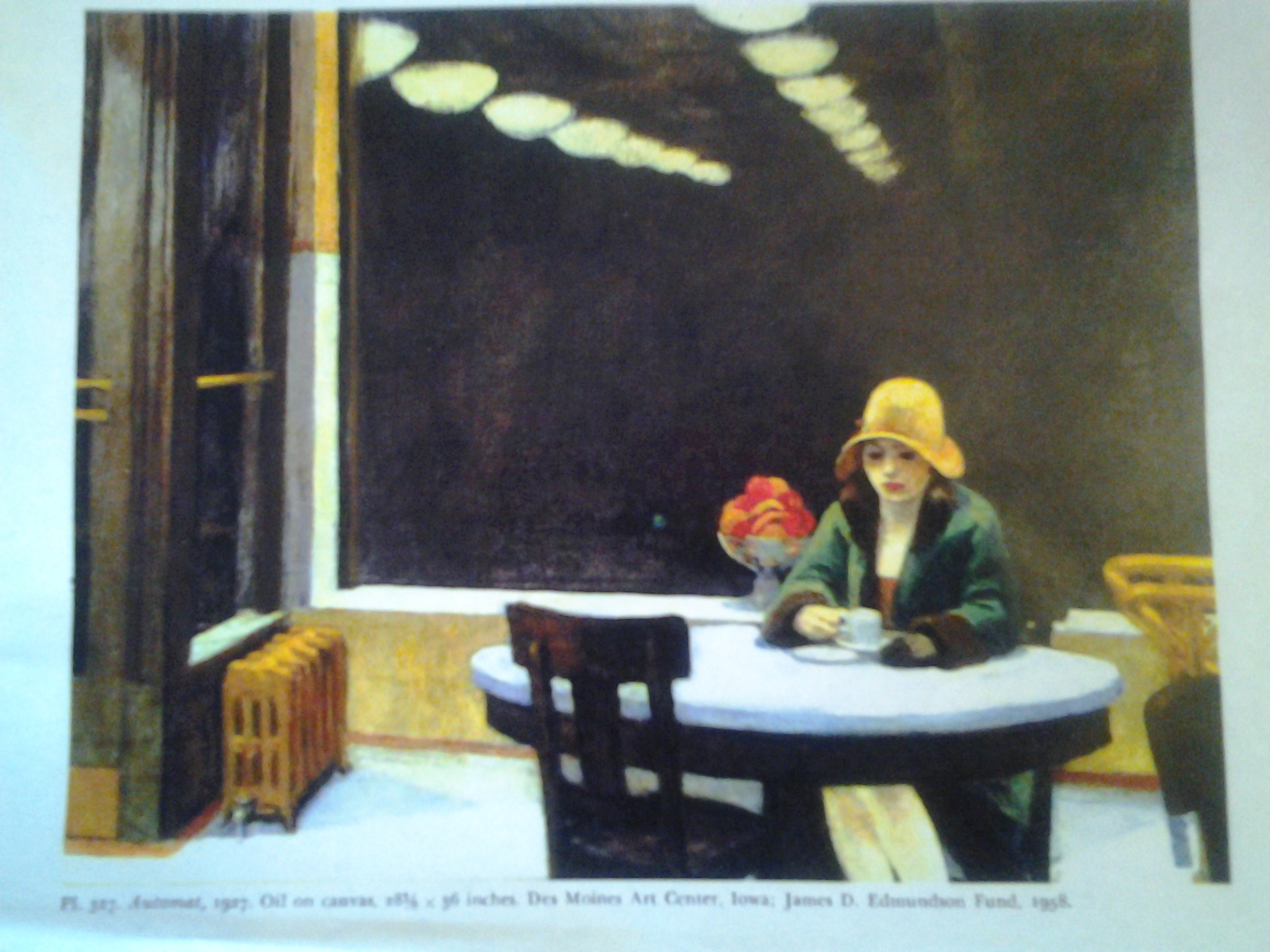 2048x1536 Black And White Rendition Of Edward Hopper'S - Automat Painting