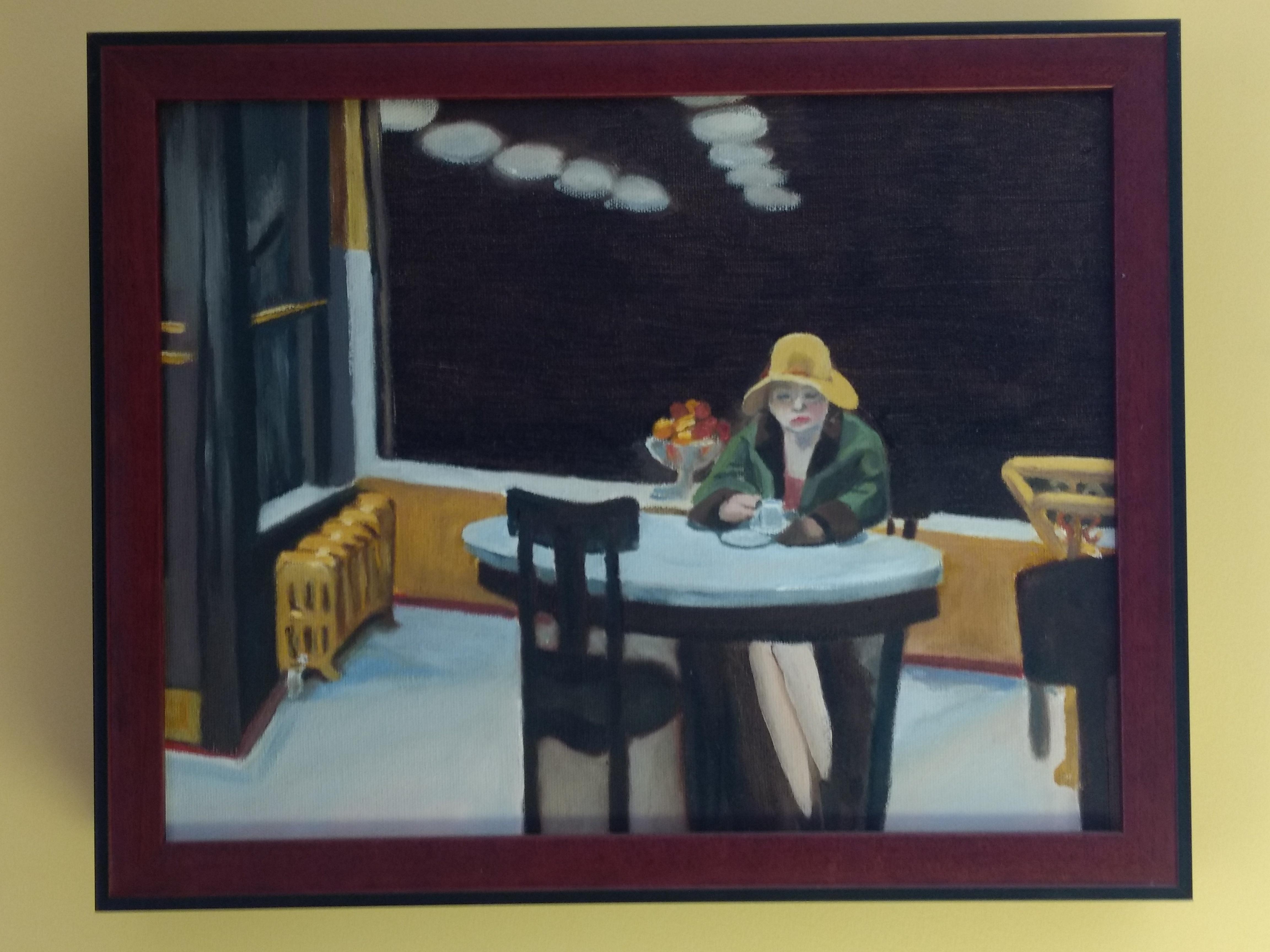 4608x3456 I Painted Edward Hopper's Automat. Painting - Automat Painting