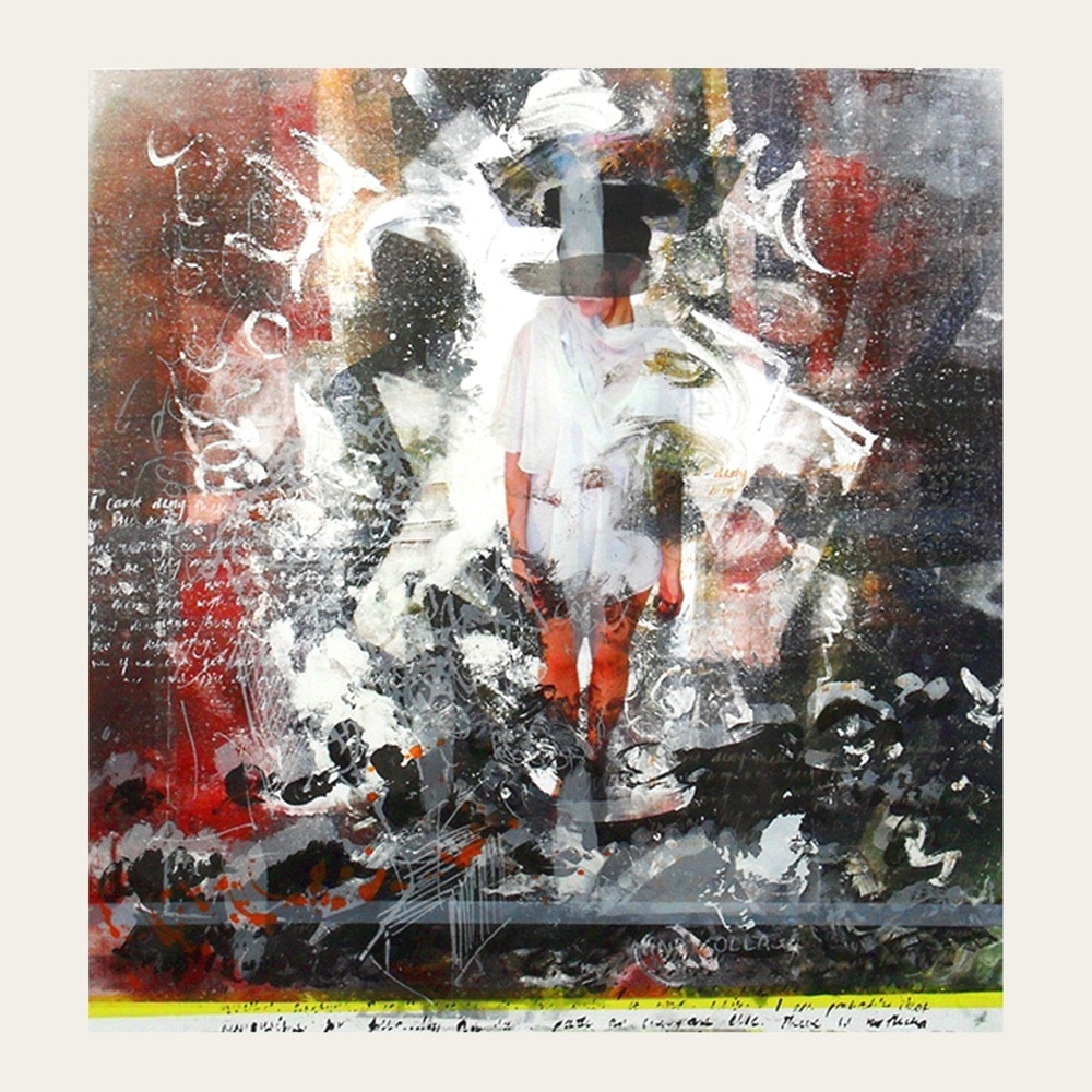 1000x1000 Framed Original Mixed Media Artwork - Automatism Painting