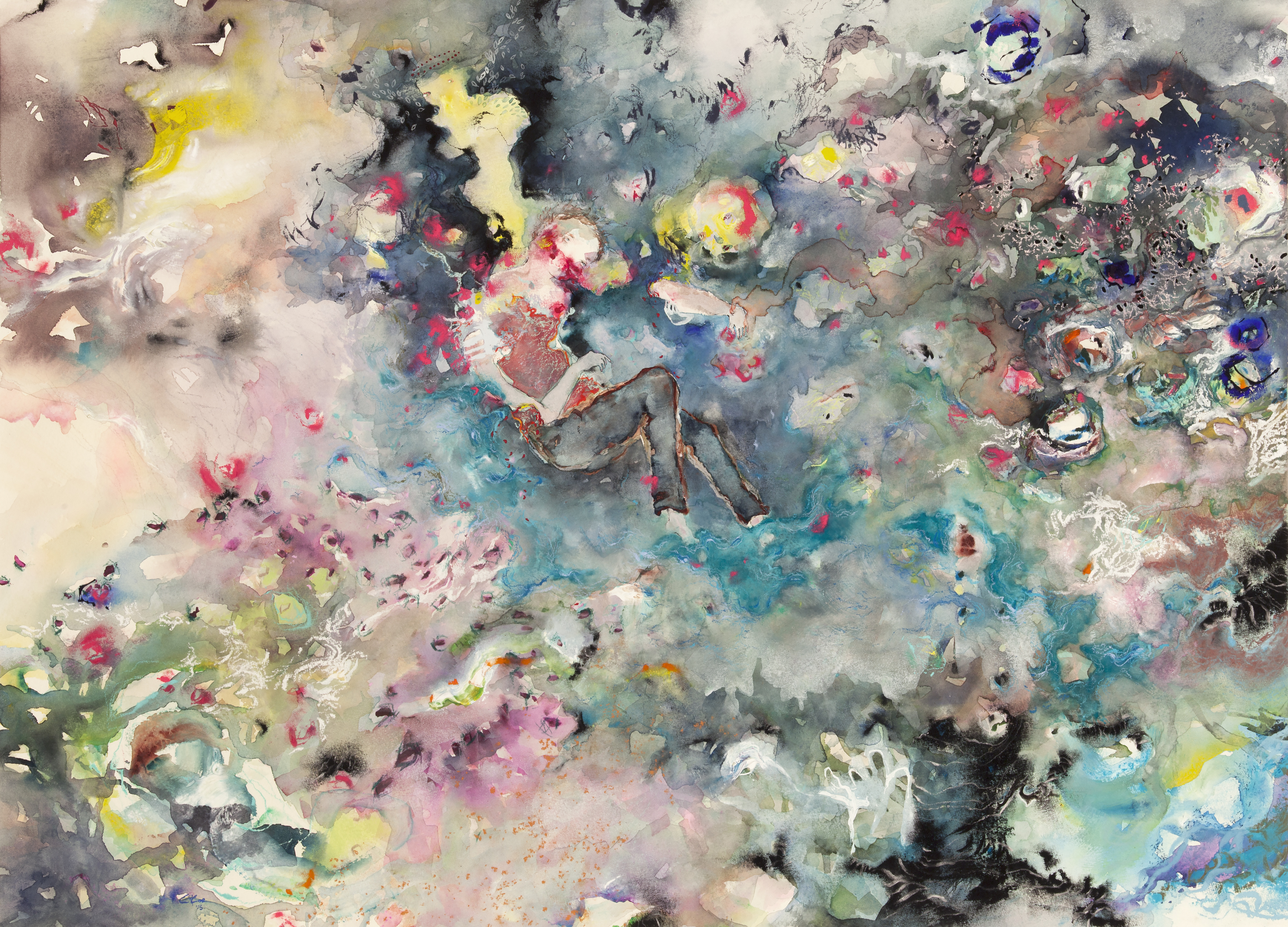 3000x2159 Honey Wove The Marrow New Painting I Am Astray For Light Of You - Automatism Painting