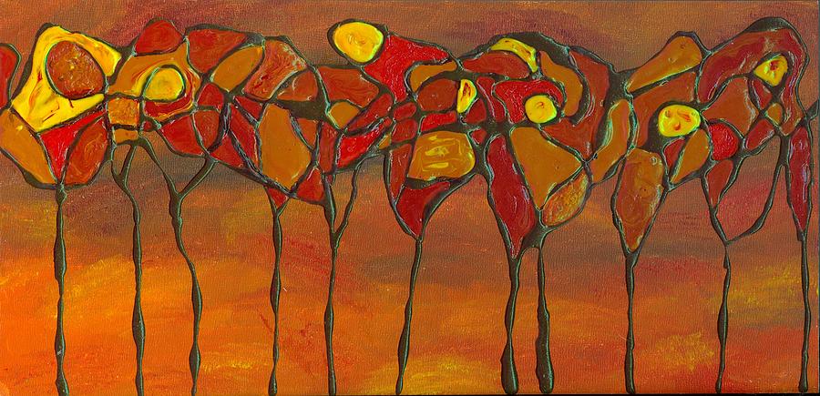 900x435 Autumn Abstract Painting By Wanda Pepin - Autumn Abstract Painting