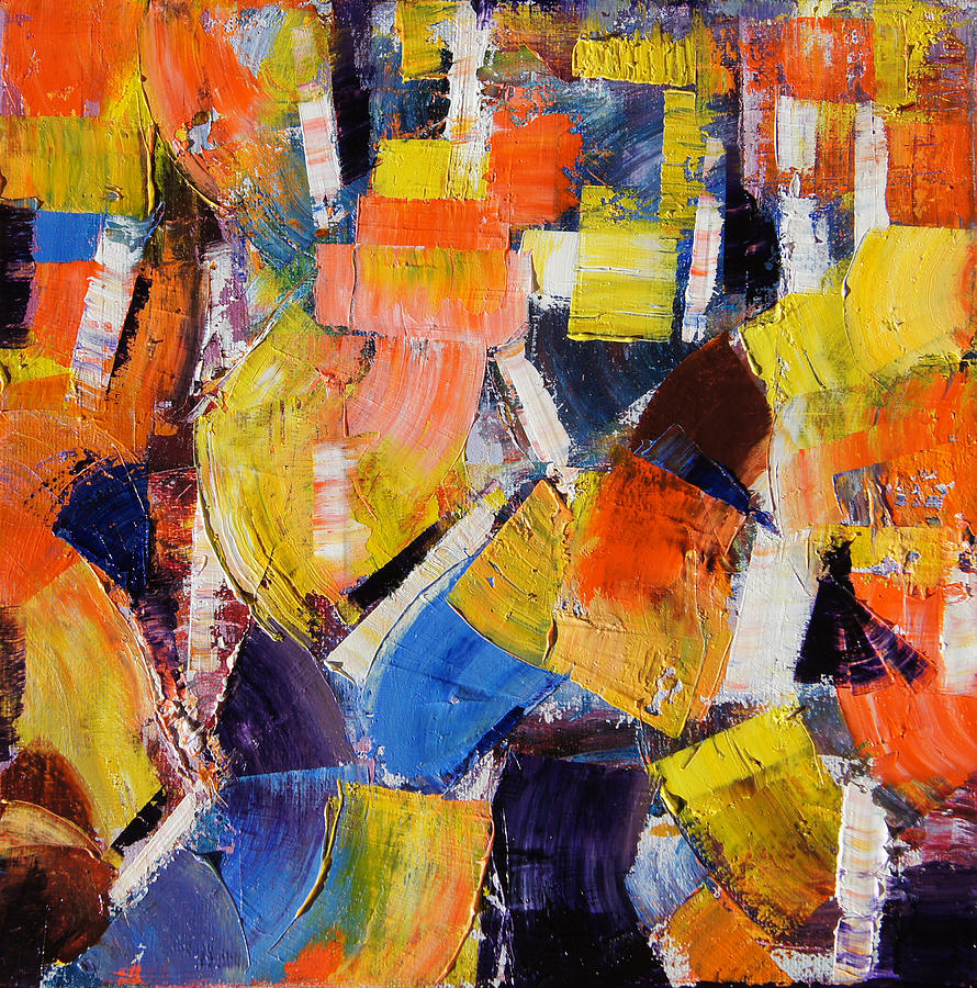 890x900 Autumn Colours Abstract Painting By Marion Hedger - Autumn Abstract Painting