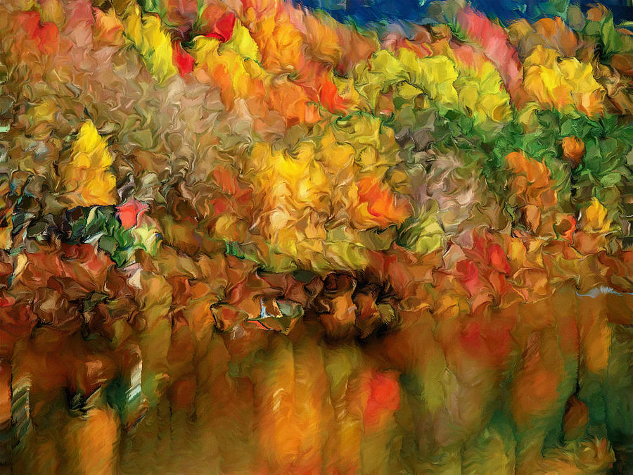 900x675 Flaming Autumn Abstract Painting By Georgiana Romanovna - Autumn Abstract Painting