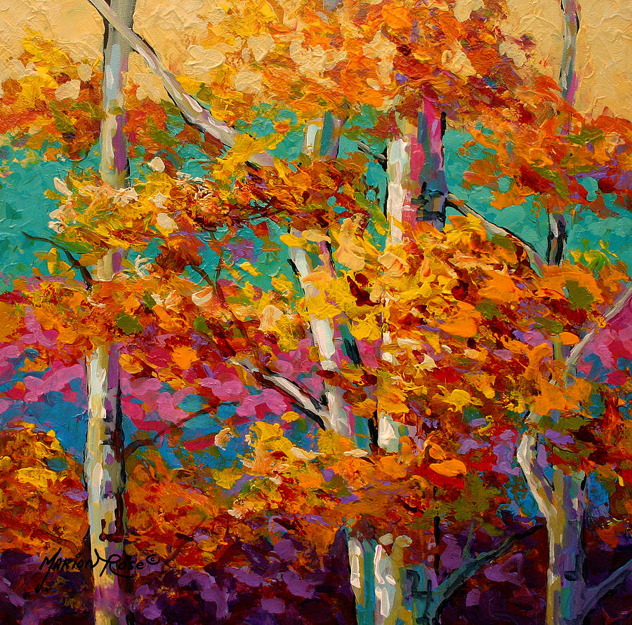 900x891 Abstract Autumn Iii Painting By Marion Rose - Autumn Abstract Painting