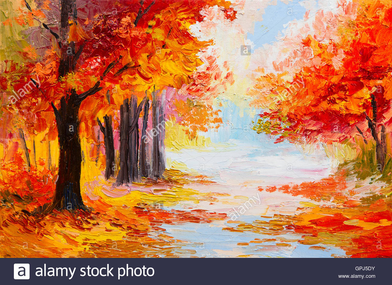 1300x946 Oil Painting Landscape - Autumn Forest Painting