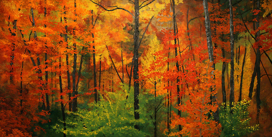 900x453 Autumn Forest Painting By Alan Schwartz - Autumn Forest Painting