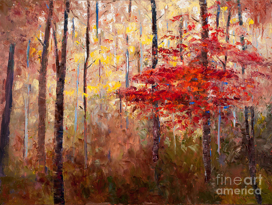 900x679 Autumn Forest Painting By Glenda Cason - Autumn Forest Painting