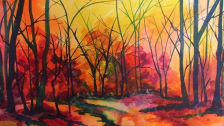 448x251 Autumn Landscape Paintings - Autumn Landscape Painting