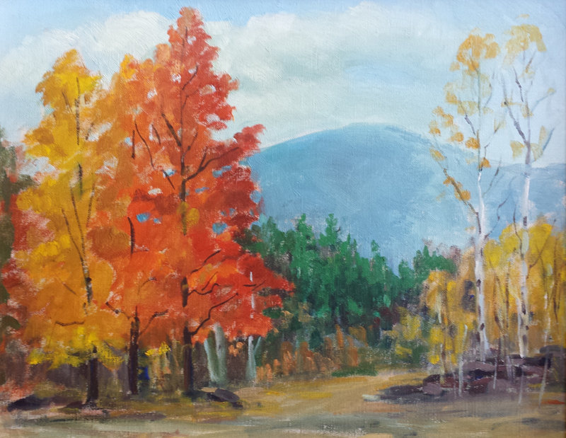 800x619 Frederick J. Wilder Autumn Landscape Painting, Woodstock, Vt (Item - Autumn Landscape Painting