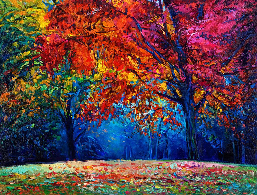 900x686 Autumn Landscape By Ivailo Nikolov Painting By Boyan Dimitrov - Autumn Landscape Painting