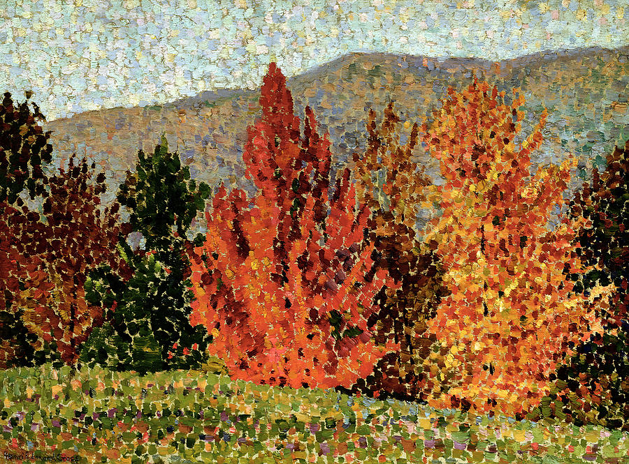 900x665 Autumn Landscape Painting By Henri Edmond Cross - Autumn Landscape Painting