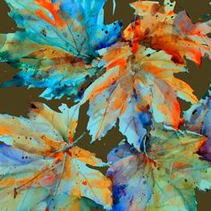 236x236 Fall Maple Leaves Painting - Autumn Leaves Painting