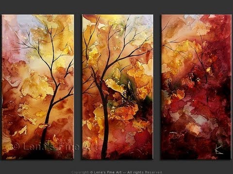 480x360 Paintings Of Trees The Autumn Leaves Art Series By Lena - Autumn Leaves Painting