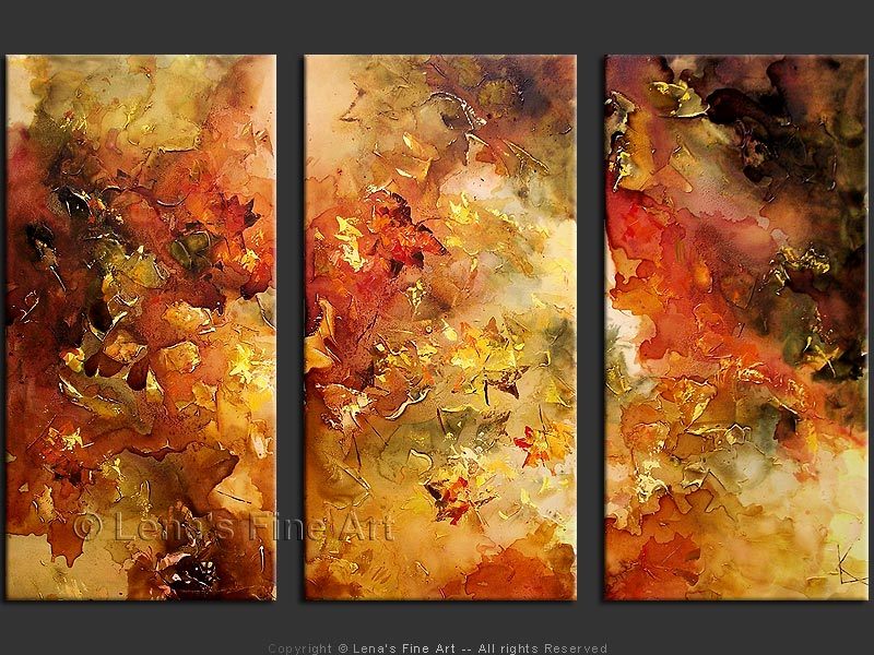 800x600 The Falling Leaves Art By Lena - Autumn Leaves Painting