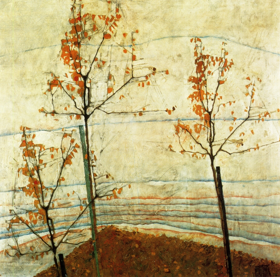 961x951 Autumn Trees Painting Egon Schiele Oil Paintings - Autumn Painting