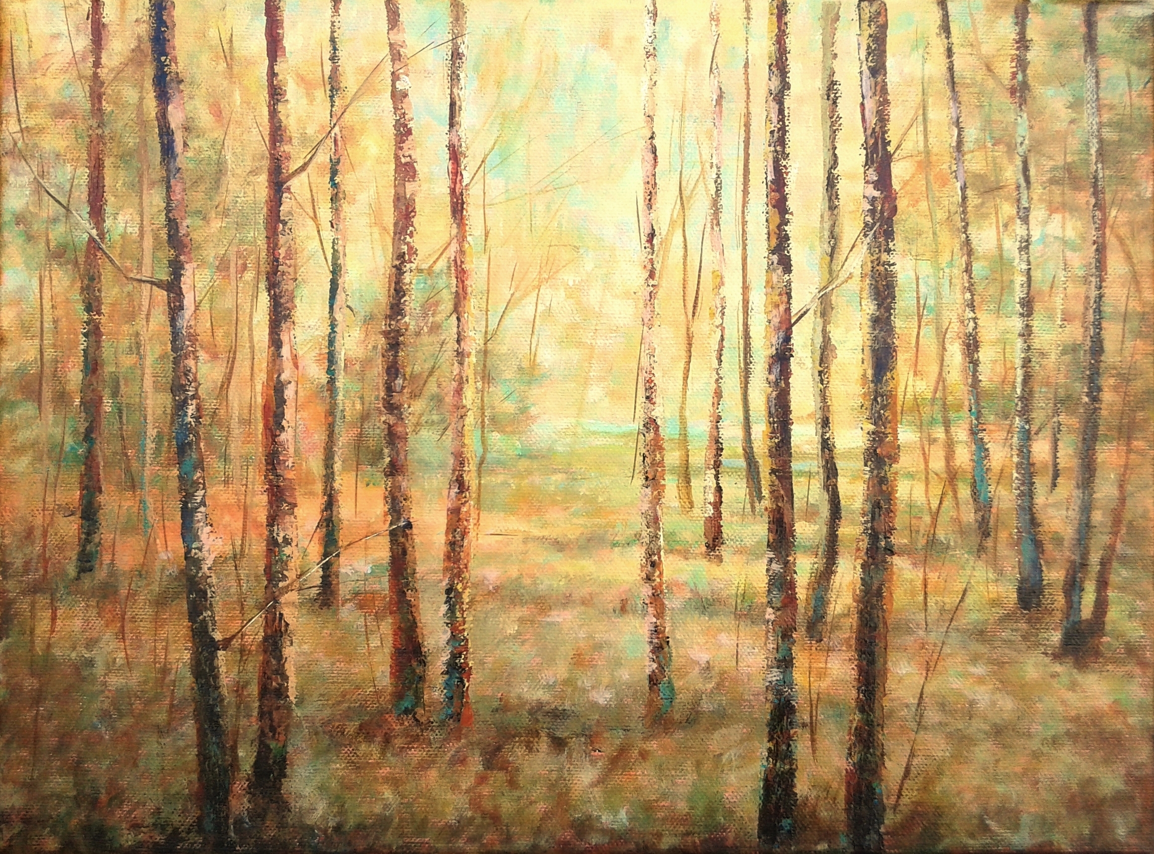 2300x1702 An Autumn Poem Original Forest Landscape Painting 40x30cm - Autumn Painting