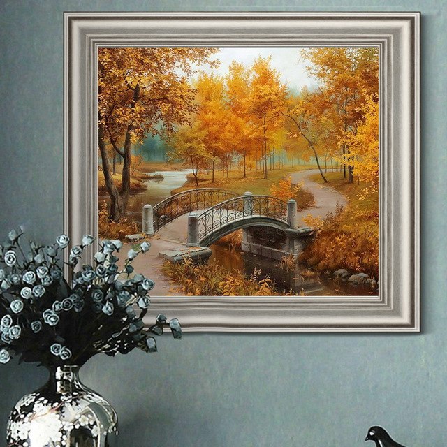 640x640 Rhinestone Diamonds Painting Kit 5d Cross Stitch Square Diamond - Autumn Painting For Kids