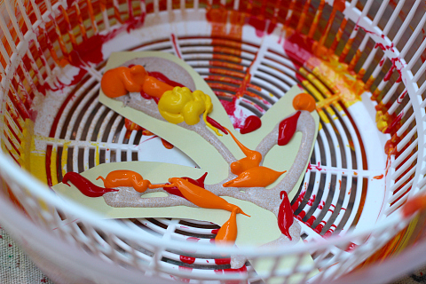 480x320 Spin Painted Leaves - Autumn Painting For Kids