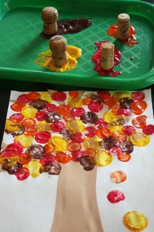 500x750 Perfect Fall Activity. Great For Toddlers. Even If The Leaves Don - Autumn Painting For Kids
