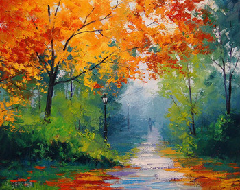 350x277 Newest Handmade Oil Painting Of Abstract Autumn Trees Oil Painting - Autumn Tree Painting