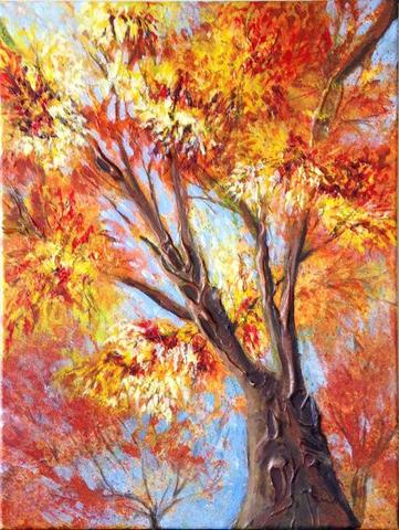 361x480 Paintings Of Trees Tagged Forest Remote Works - Autumn Tree Painting