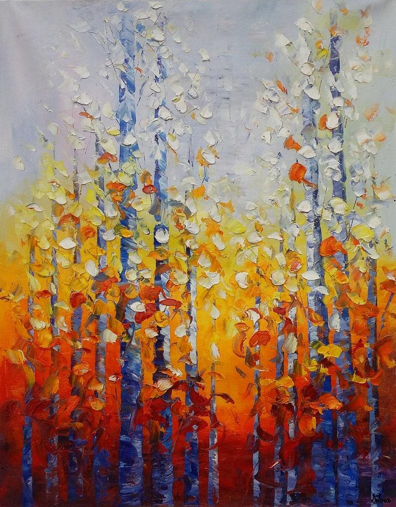 797x1021 Autumn Tree Painting, Landscape Painting, Original Oil Painting - Autumn Tree Painting
