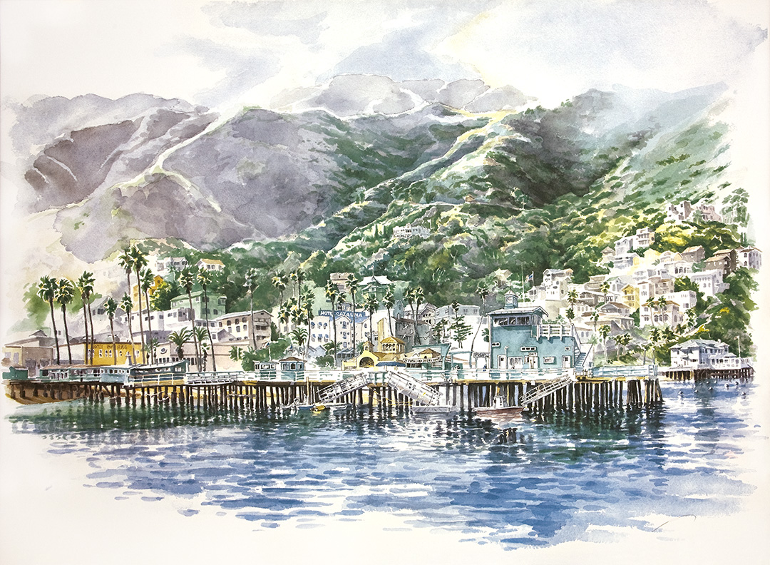 1080x792 Green Pier Of Avalon Art By Scott Kennedy - Avalon Painting