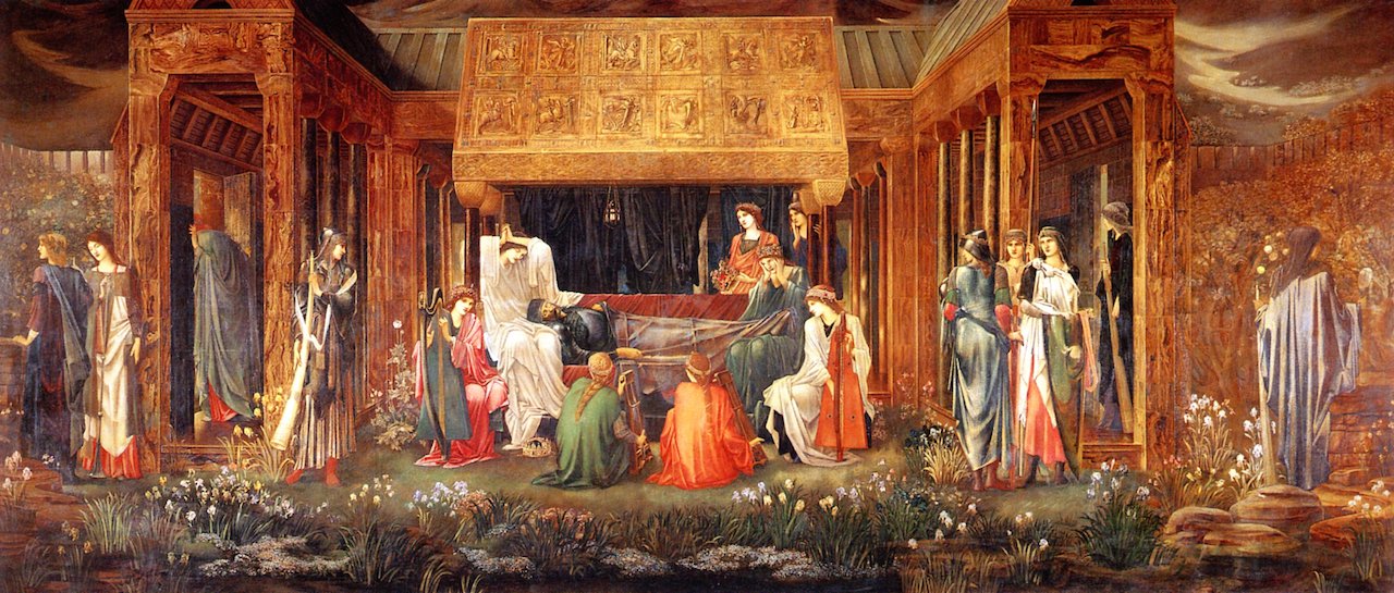 1280x545 The Sleep Of King Arthur In Avalon Painting Sir Edward Burne - Avalon Painting