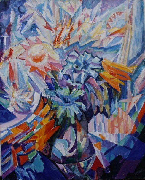 489x608 Russian Avante Garde Paintingabstract Still Life (Vitold Barhatkov) - Avante Painting