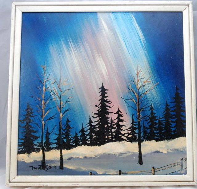 640x615 Aurora Borialis Signed Oil Painting , Madson From California - Avante Painting